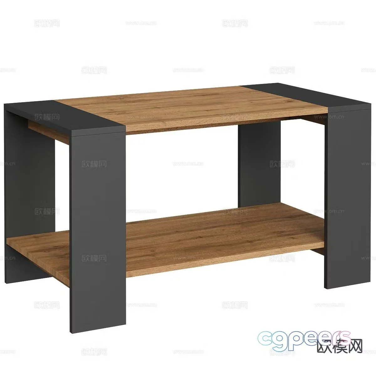 Nordic wooden coffee table square coffee table 3d model