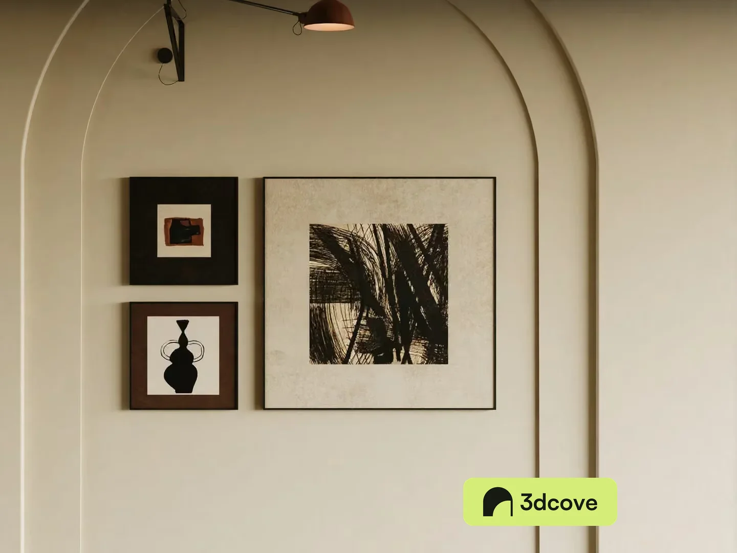 A Wall With Framed Artwork