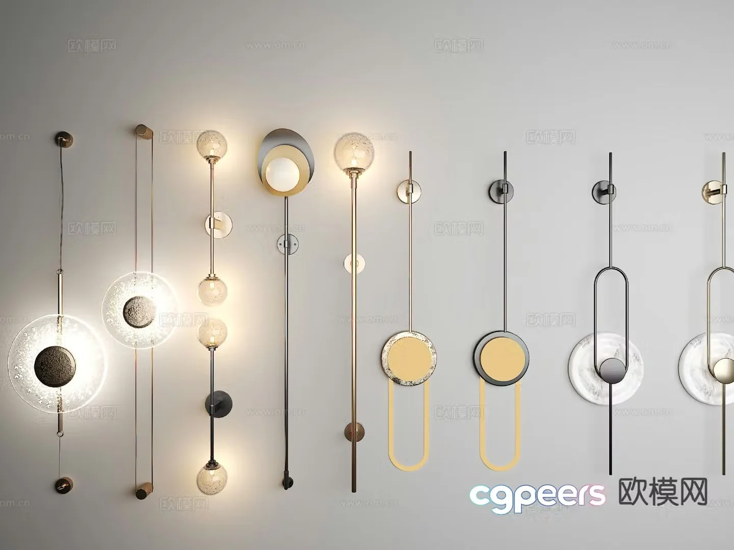 Long wall lamp 3d model
