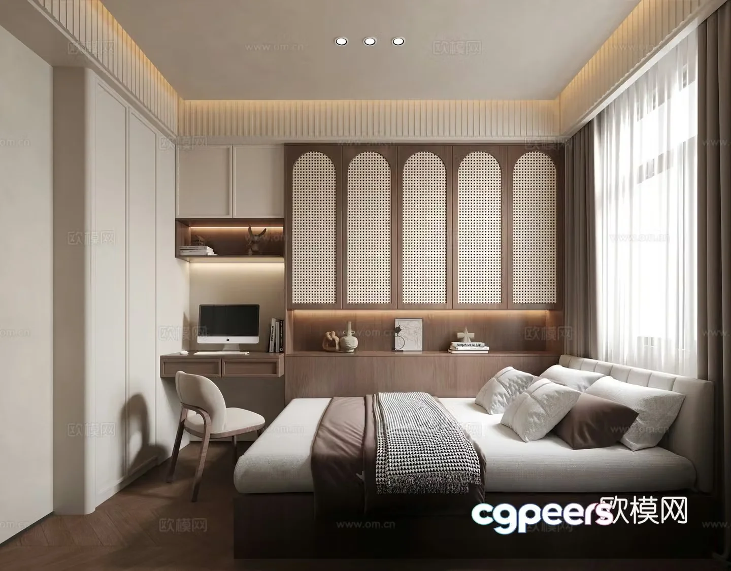 Middle style tatami bedroom 3d model