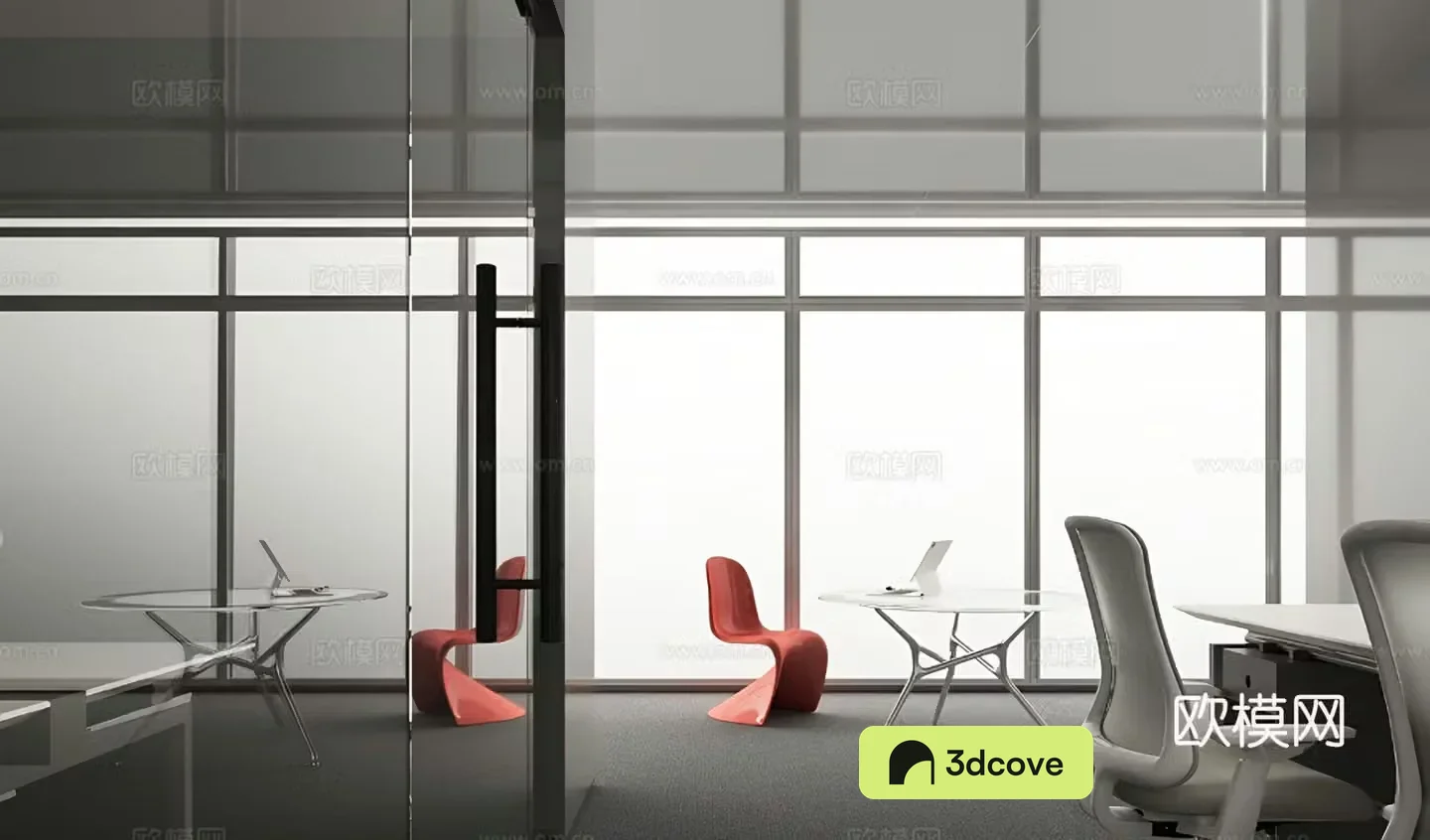 Modern office reception hall pantry d model