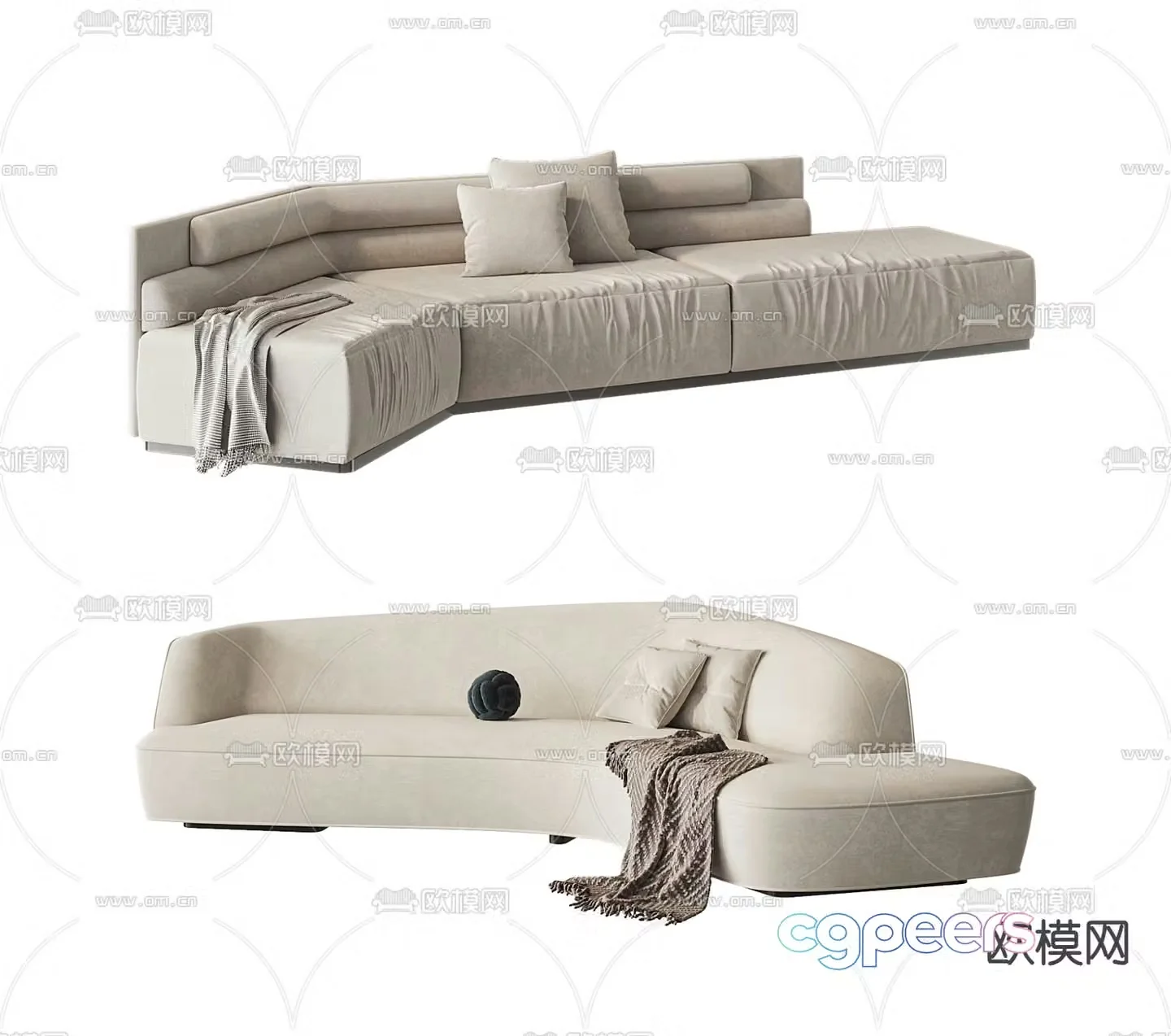 Arflex special-shaped sofa curved sofa 3d model