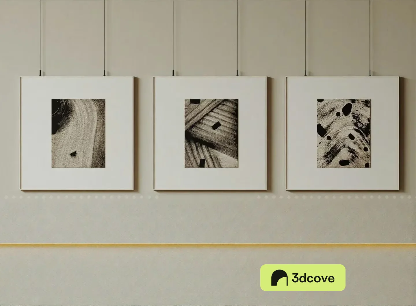 Three Abstract Art Pieces