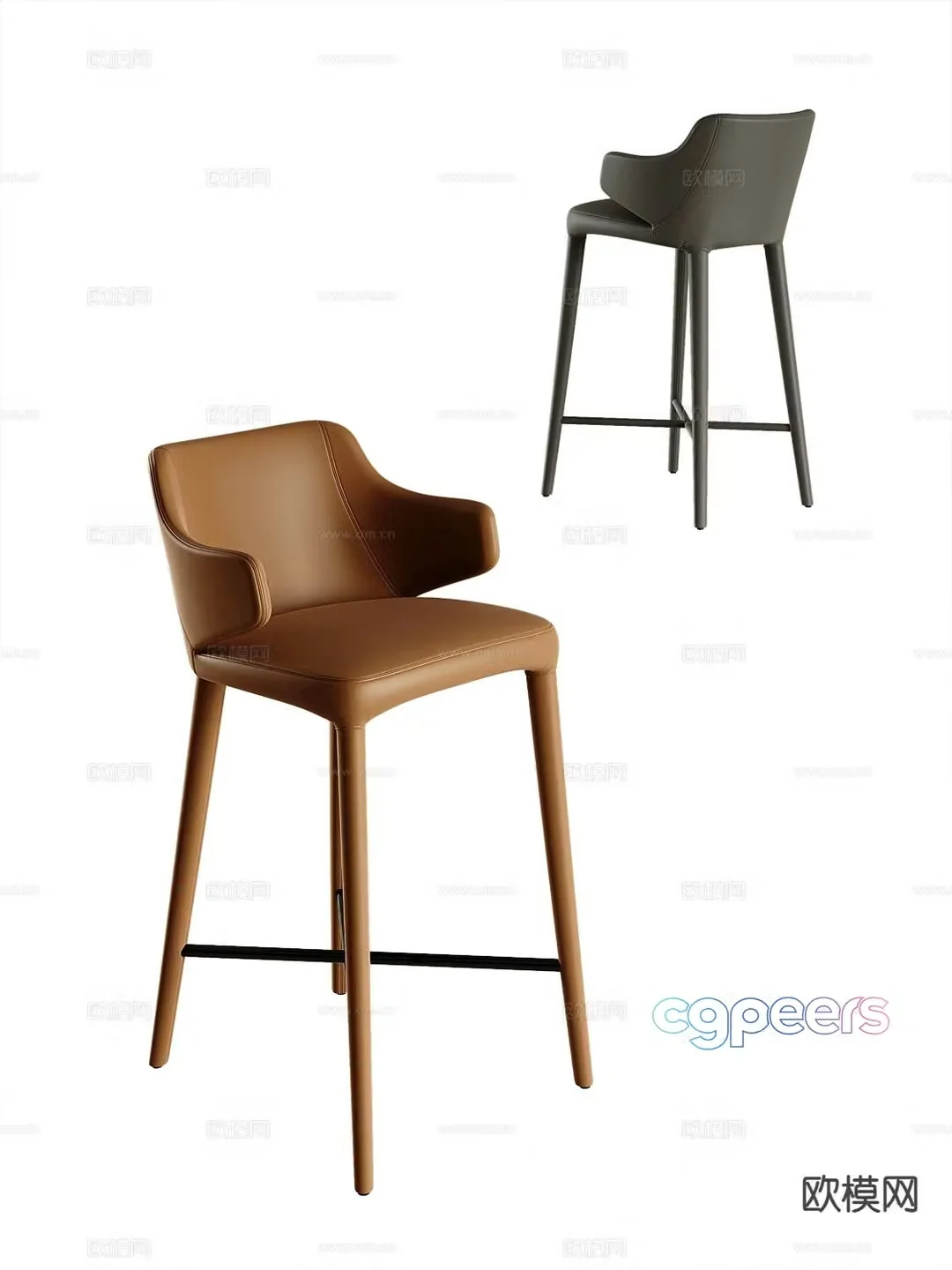 Modern bar stool bar stool high stool 3d model