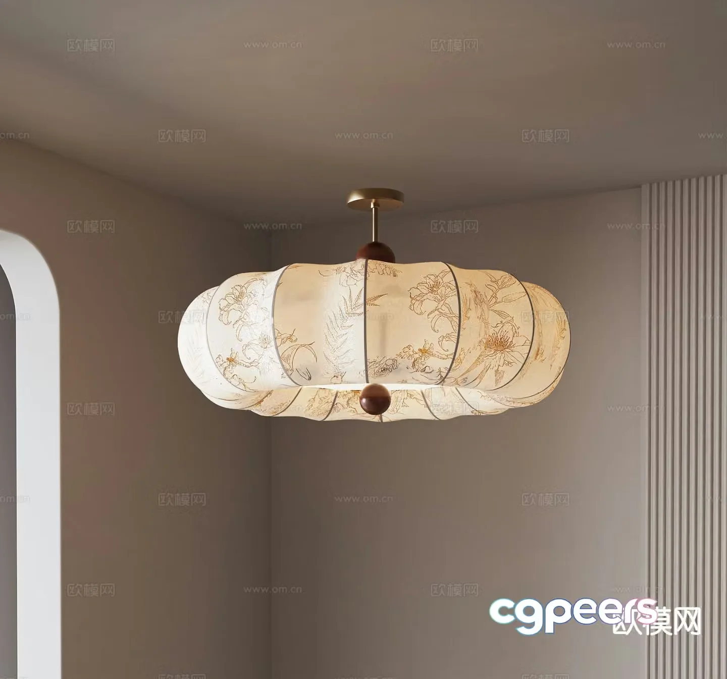 Medieval style ceiling lamp French retro ceiling lamp 3D model