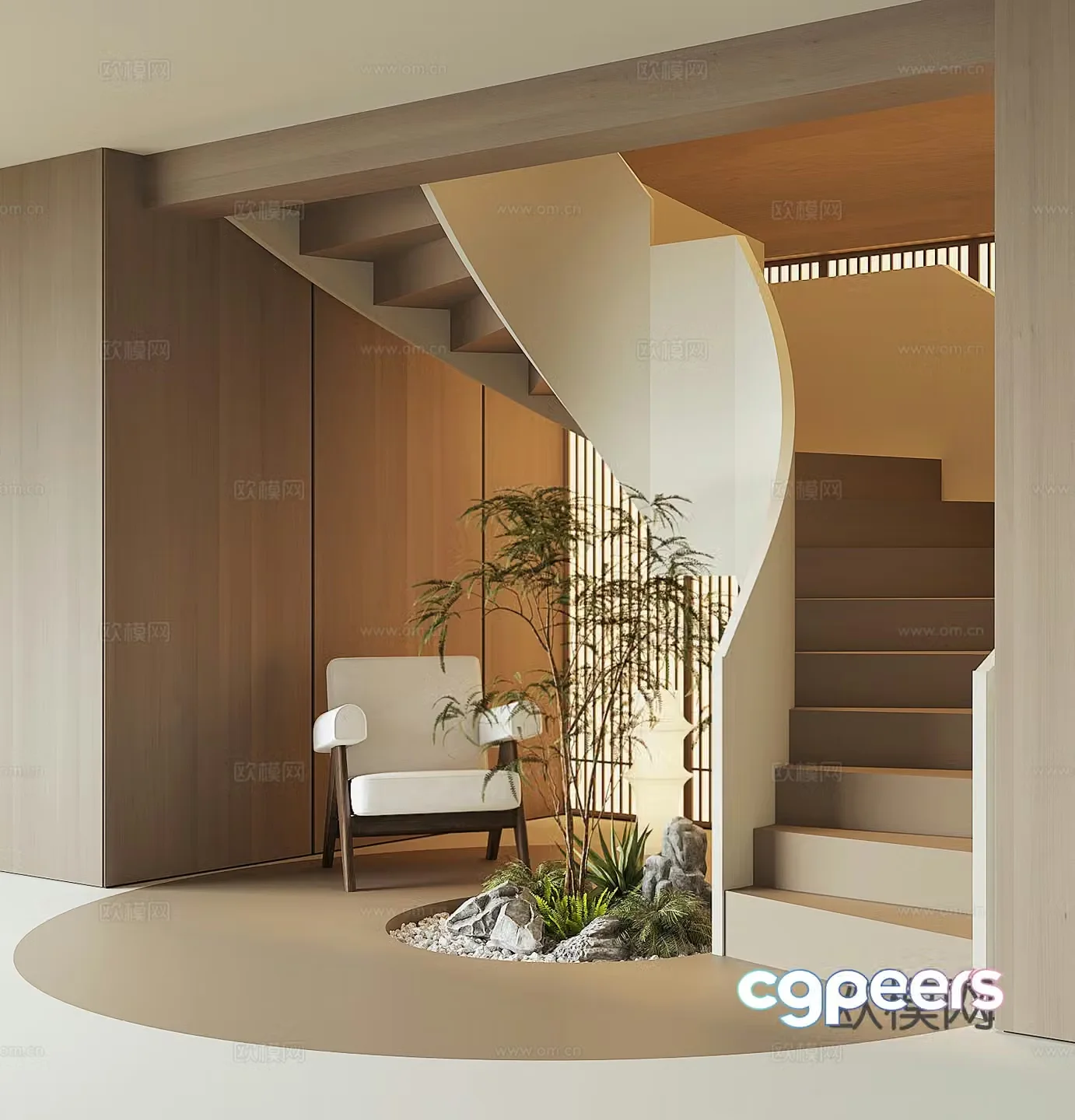 Modern stairwell 3d model