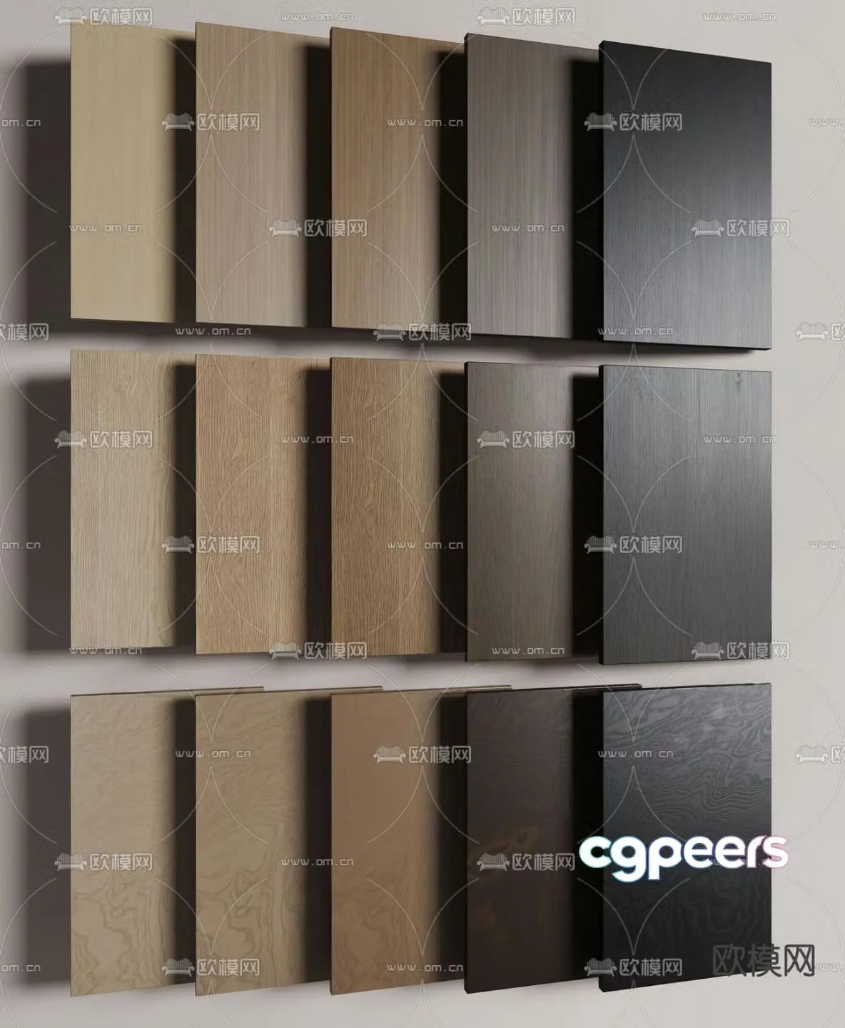 Wood board wainscoting wood veneer 3d model