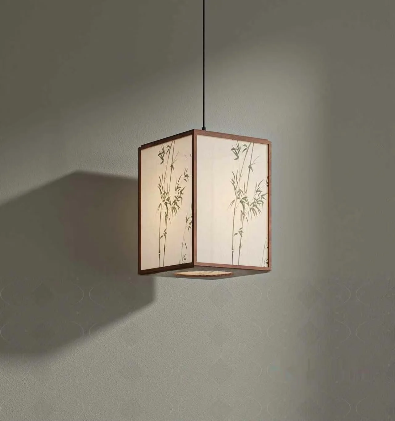 A Square Lamp With Bamboo Design 3D Model – 10161 – VRAY Render