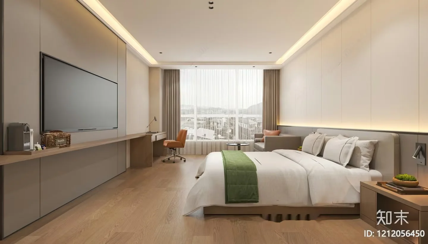 Modern Bedroom Design 3D Model – 9348 – VRAY Render