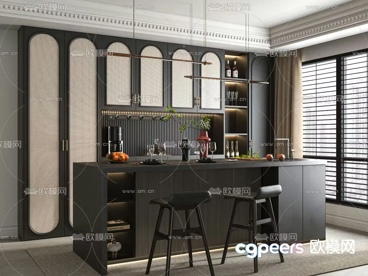 Medieval style bar bar chair 3d model