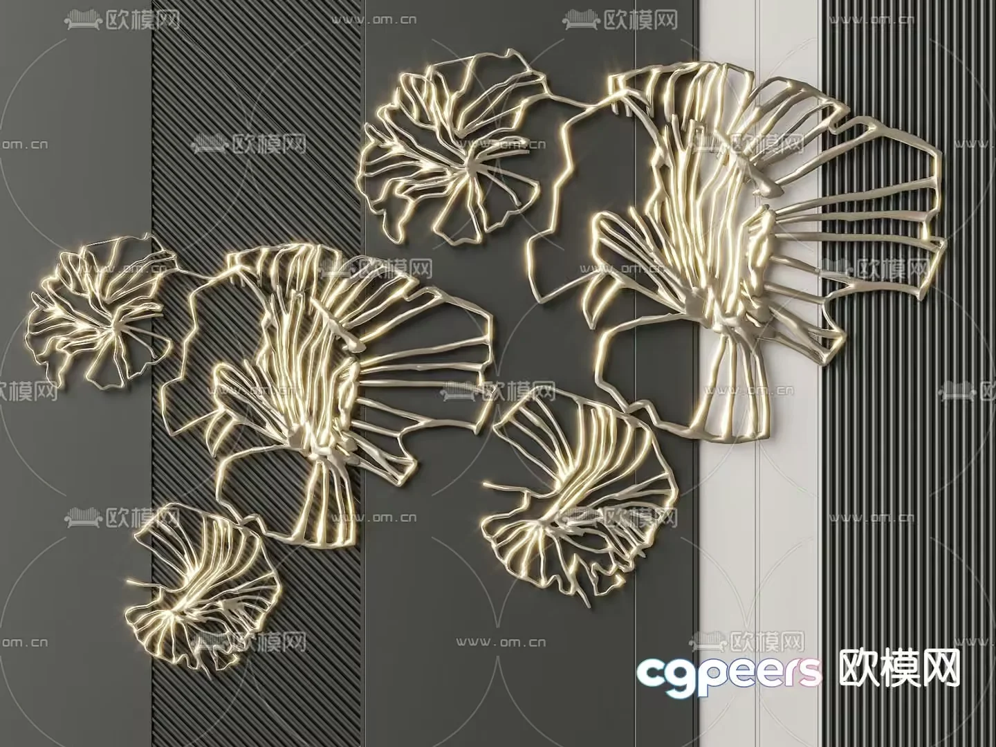 A Large Metal Wall Decoration 3D Model – 1930 – VRAY Render