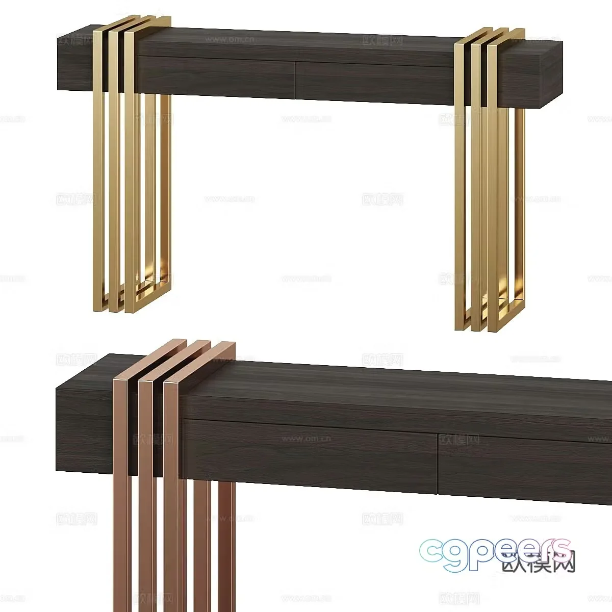 Modern Italian light luxury entrance cabinet end viewing platform 3D model