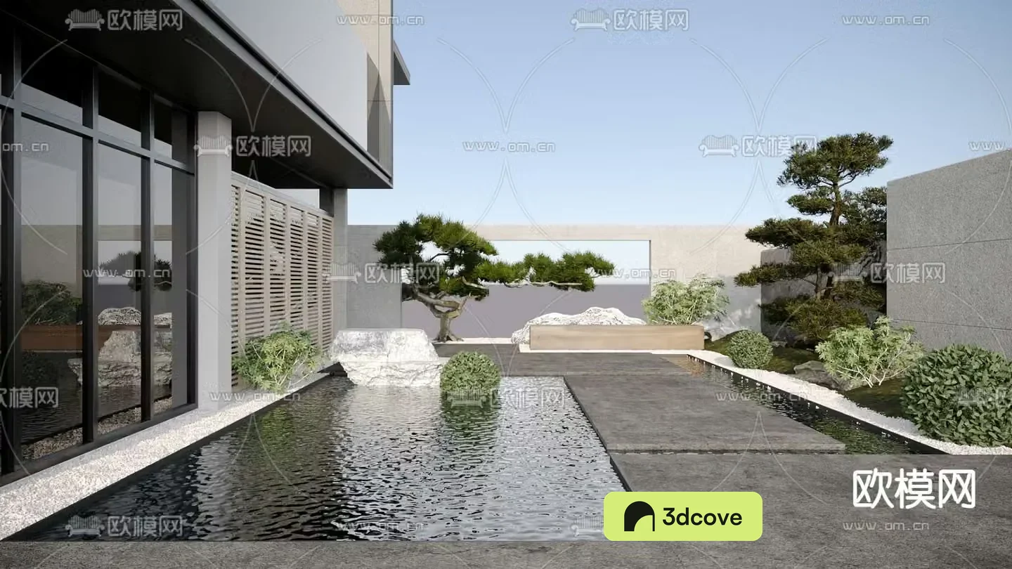 New Chinese style villa courtyard landscaping