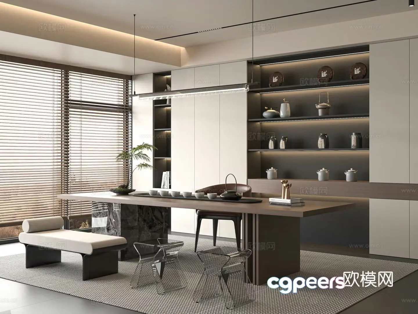 Modern tea room 3d model