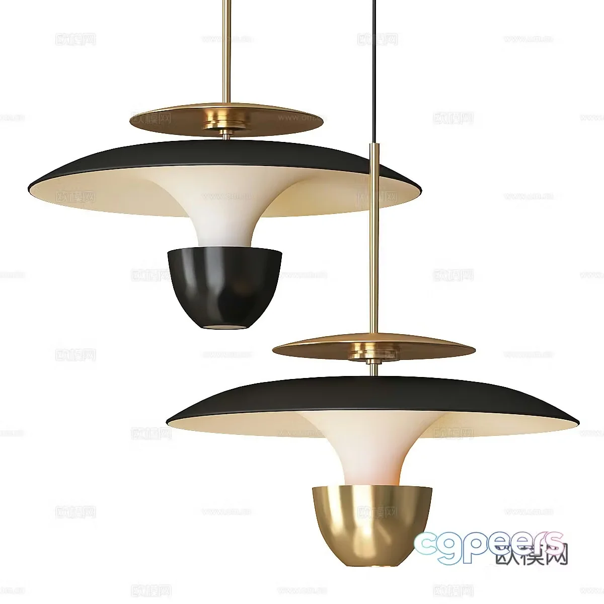 New Chinese style decorative chandelier 3D model