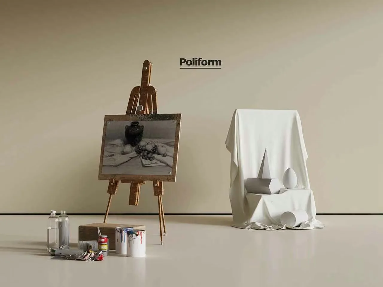 Art Studio Setup 3D Model – 15145 – VRAY Render
