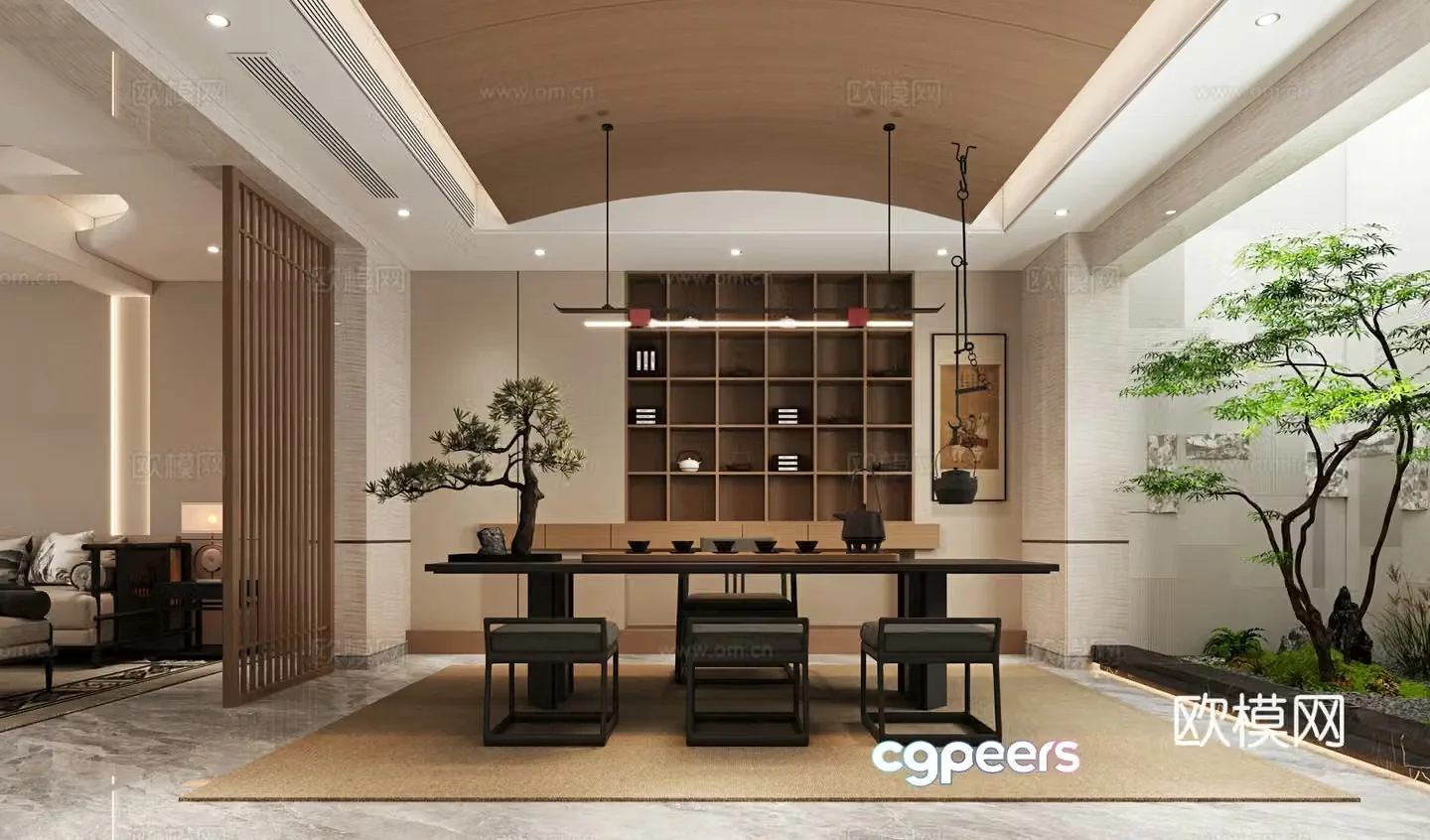 New Chinese tea room 3D model