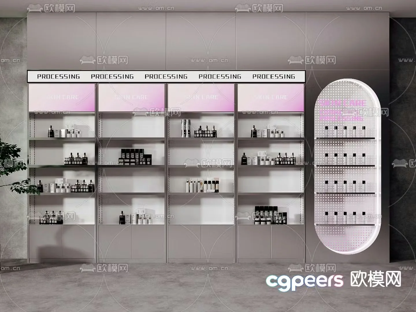 Cosmetics display cabinet back cabinet container 3d model