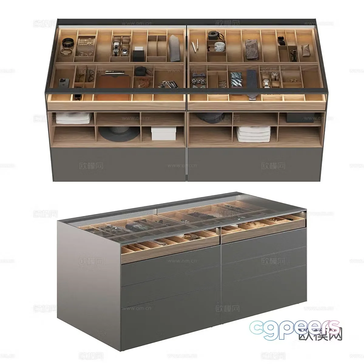 Modern Italian Rimadesio Altair Cabinet Jewelry Cabinet 3D Model
