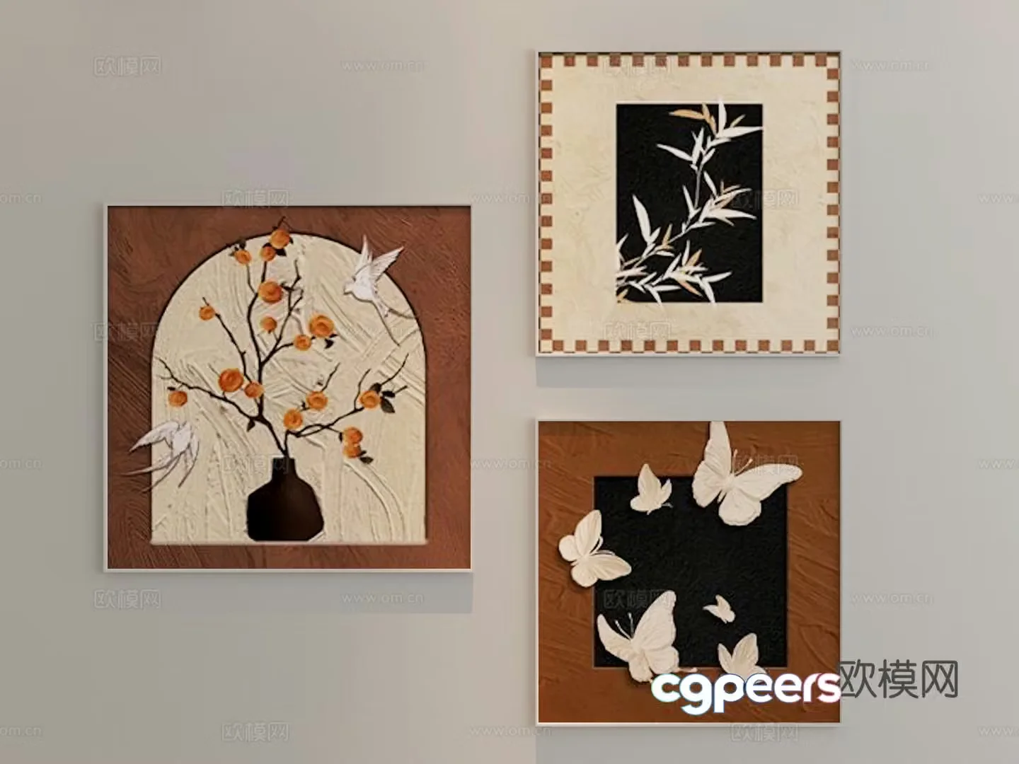 Modern combined paintings healing hanging paintings dining hanging paintings living room hanging paintings cream style hanging paintings 3D model