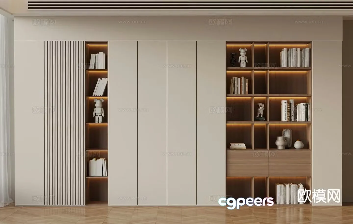 Modern bookcase 3d model