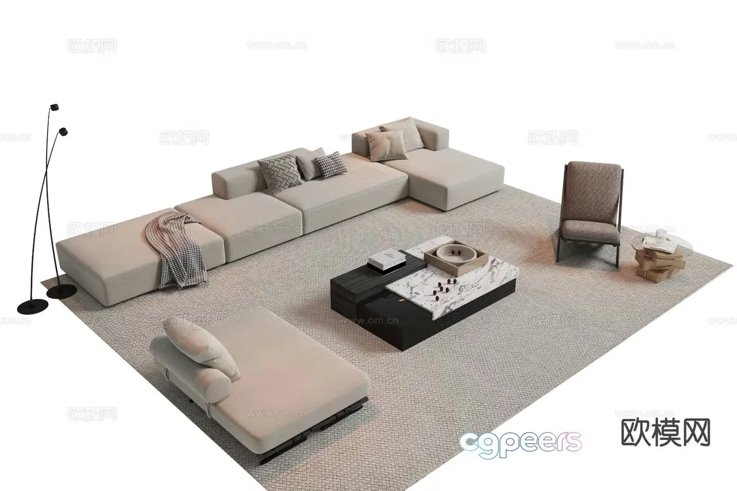 Modern sofa set 3d model