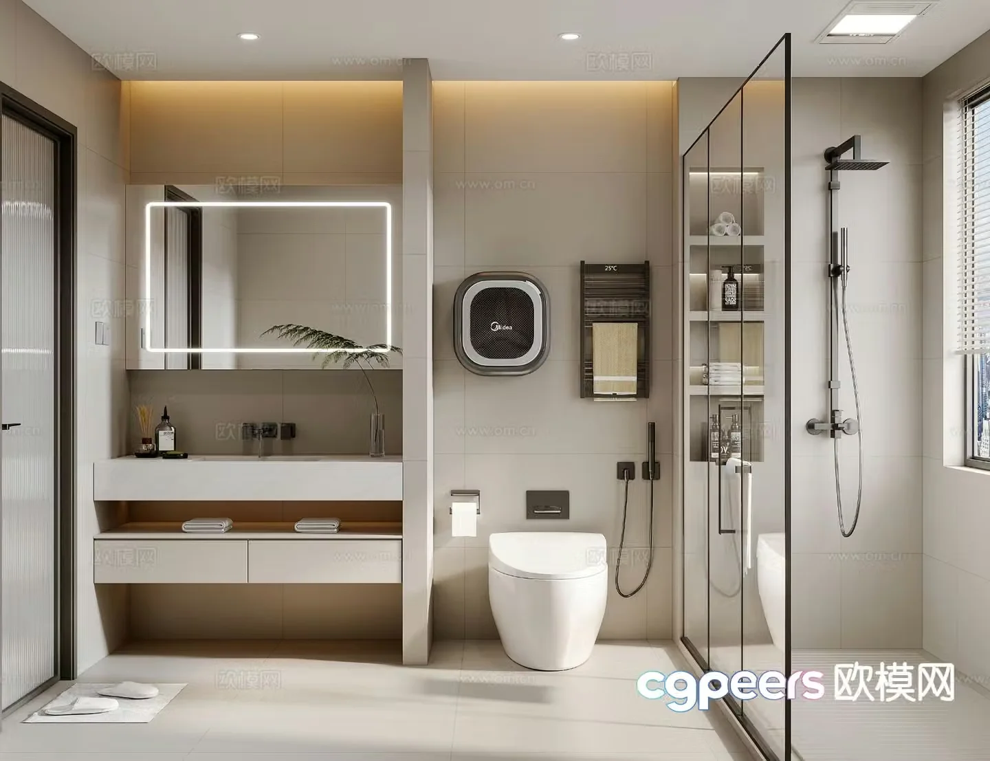 Modern bathroom bathroom 3d model
