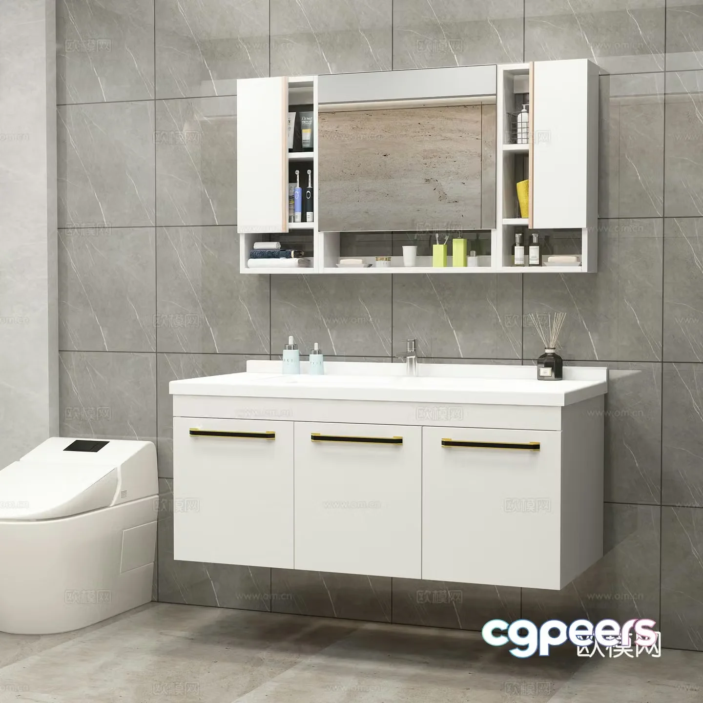 Modern bathroom cabinet 3d model