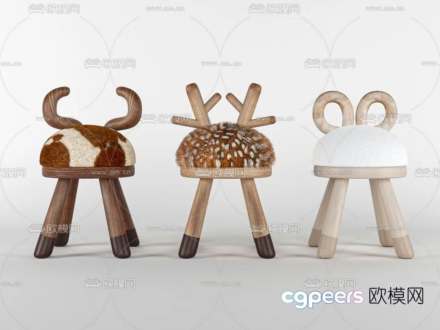 Modern animal children’s stool 3d model