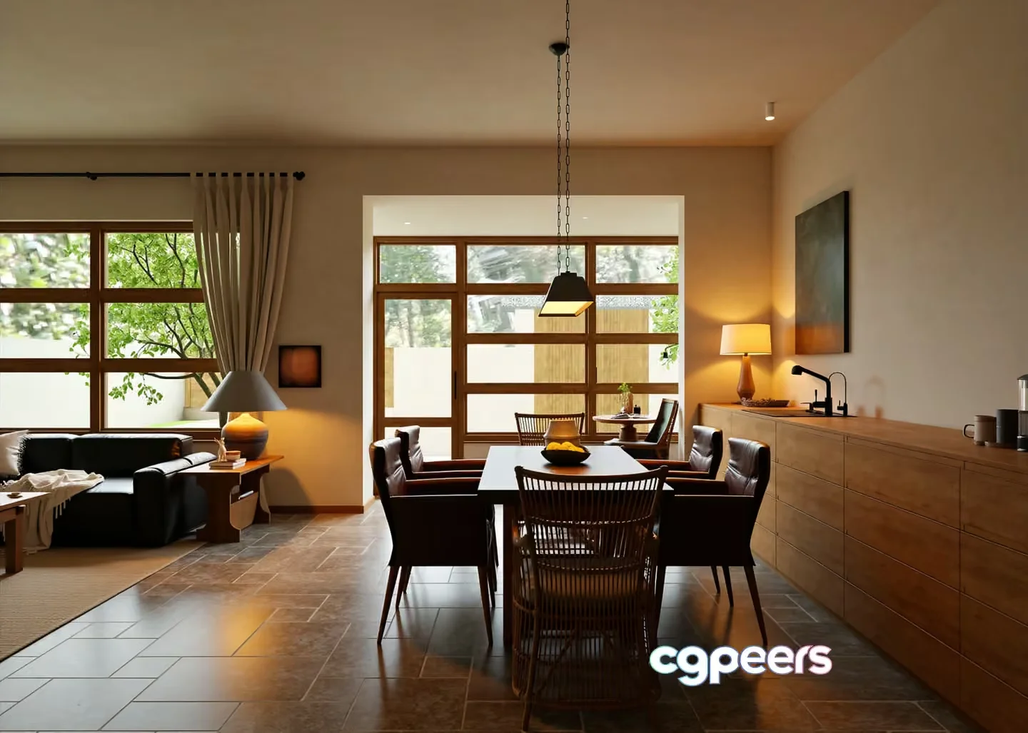 Modern Dining Room 3D Model – 11474 – VRAY Render