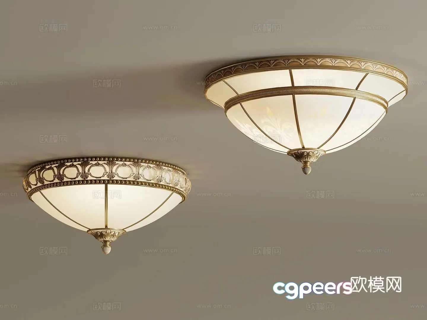 French ceiling light 3D model