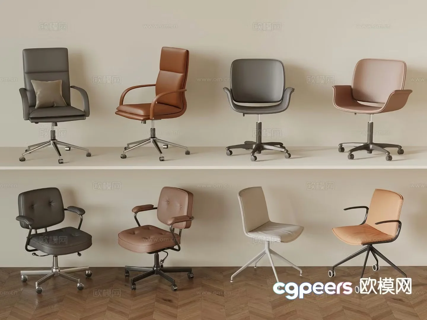 Modern office chair staff chair swivel chair shift chair 3d model