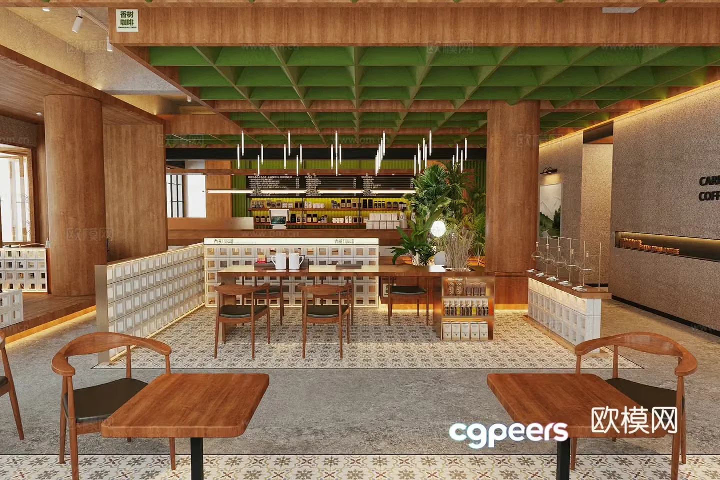 Log Wind Cafe 3d Model