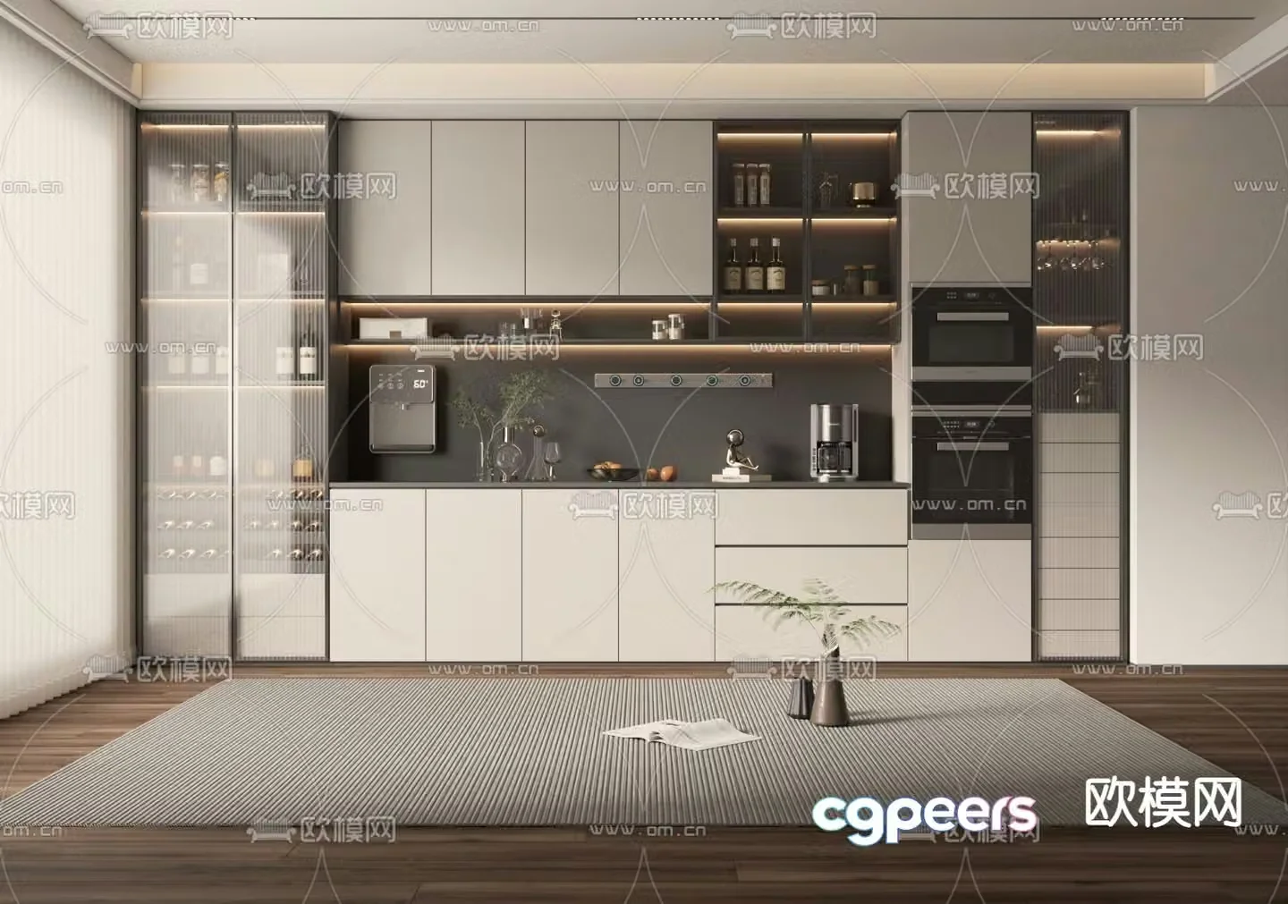 Modern wine cabinet sideboard 3d model
