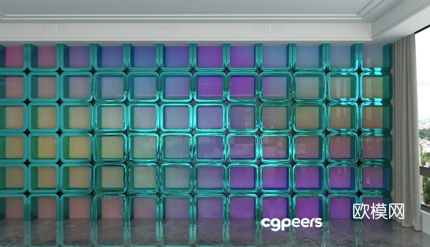 Modern background wall 3d model