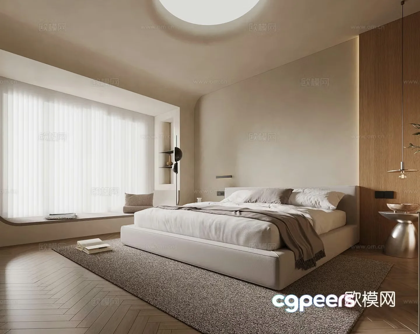 Modern bedroom Double bed 3d model
