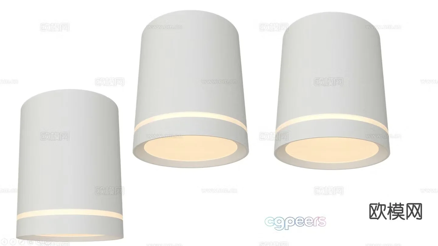 white spotlight white downlight spotlight track spotlight 3d model