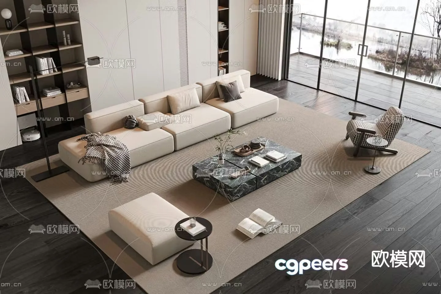 Modern sofa set 3d model