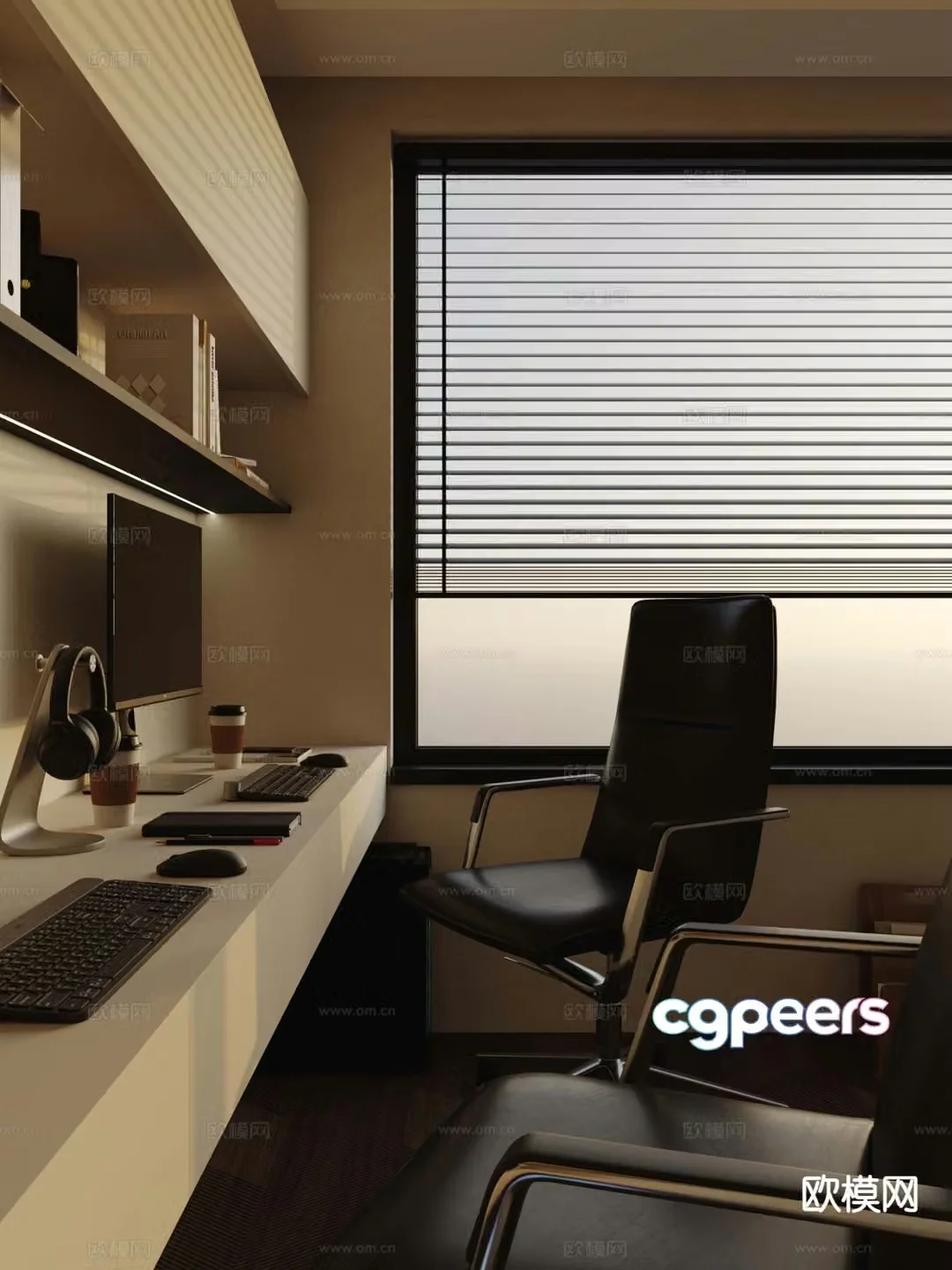 Modern desk writing desk computer desk 3d model