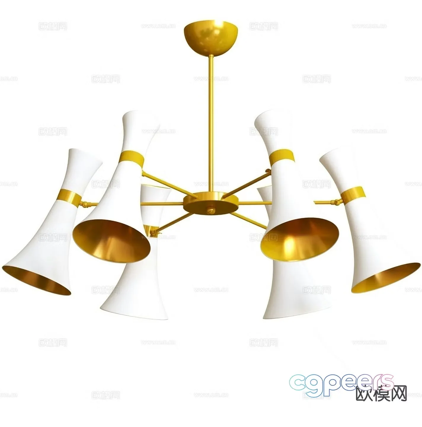 Light luxury chandelier multi-head chandelier 3D model