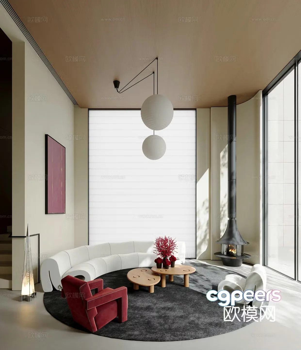 Modern modular sofa curved sofa 3d model