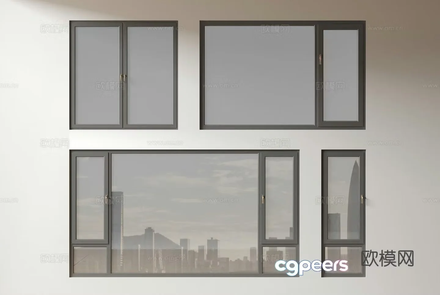 Modern windows floor-to-ceiling windows balcony windows casement windows 3d model