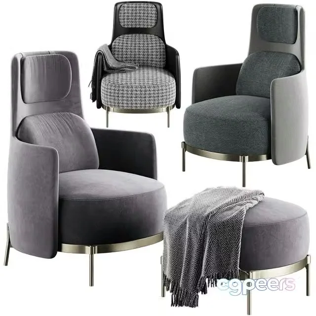3ds Max Free – Minotti Tape Bergere Armchair