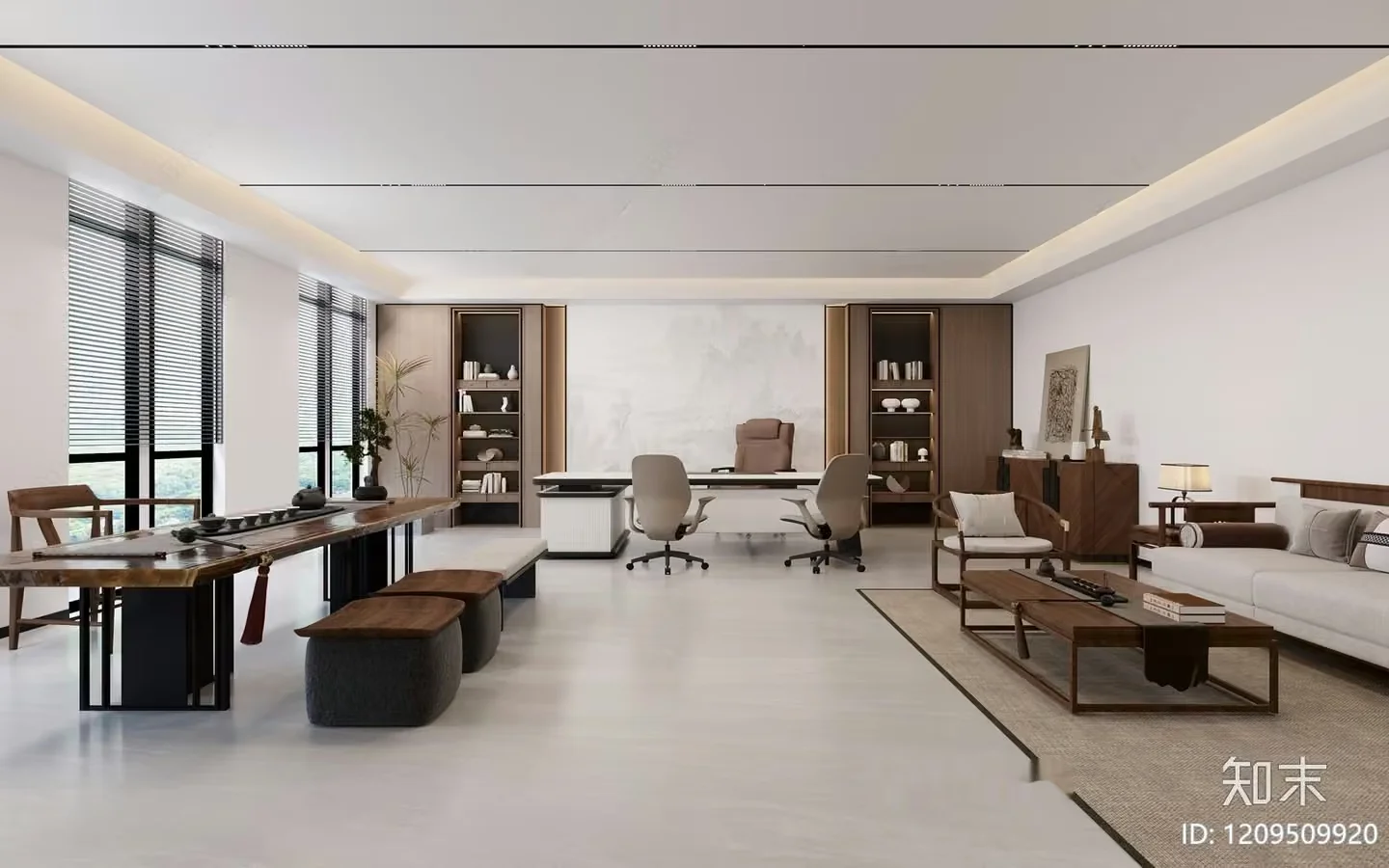 Modern Office Space 3D Model – 13530 – VRAY Render