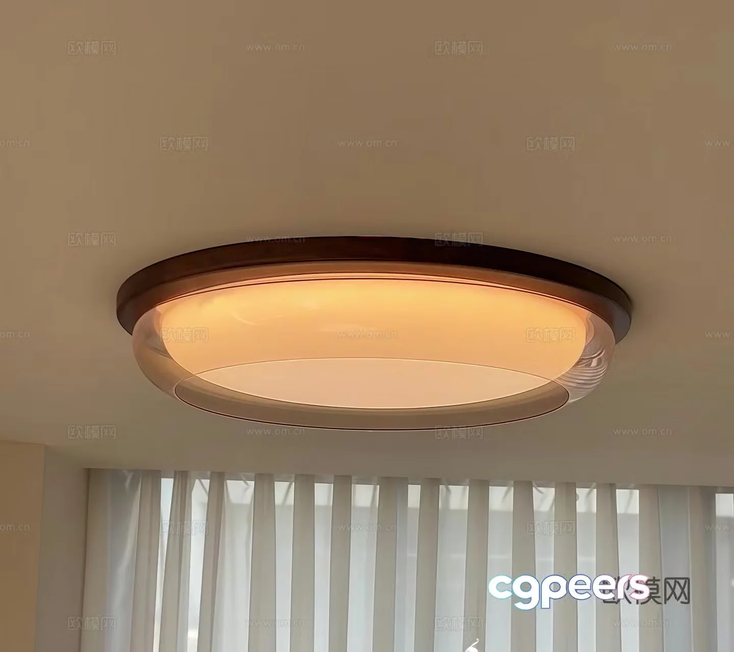 Middle-aged ceiling lamp decorative lamp 3d model
