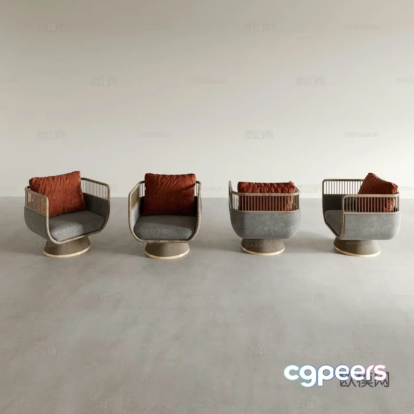wabi-sabi chair leisure chair armchair 3d model