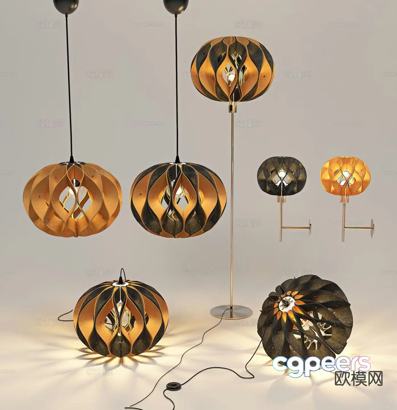 Modern art chandelier lantern chandelier 3d model