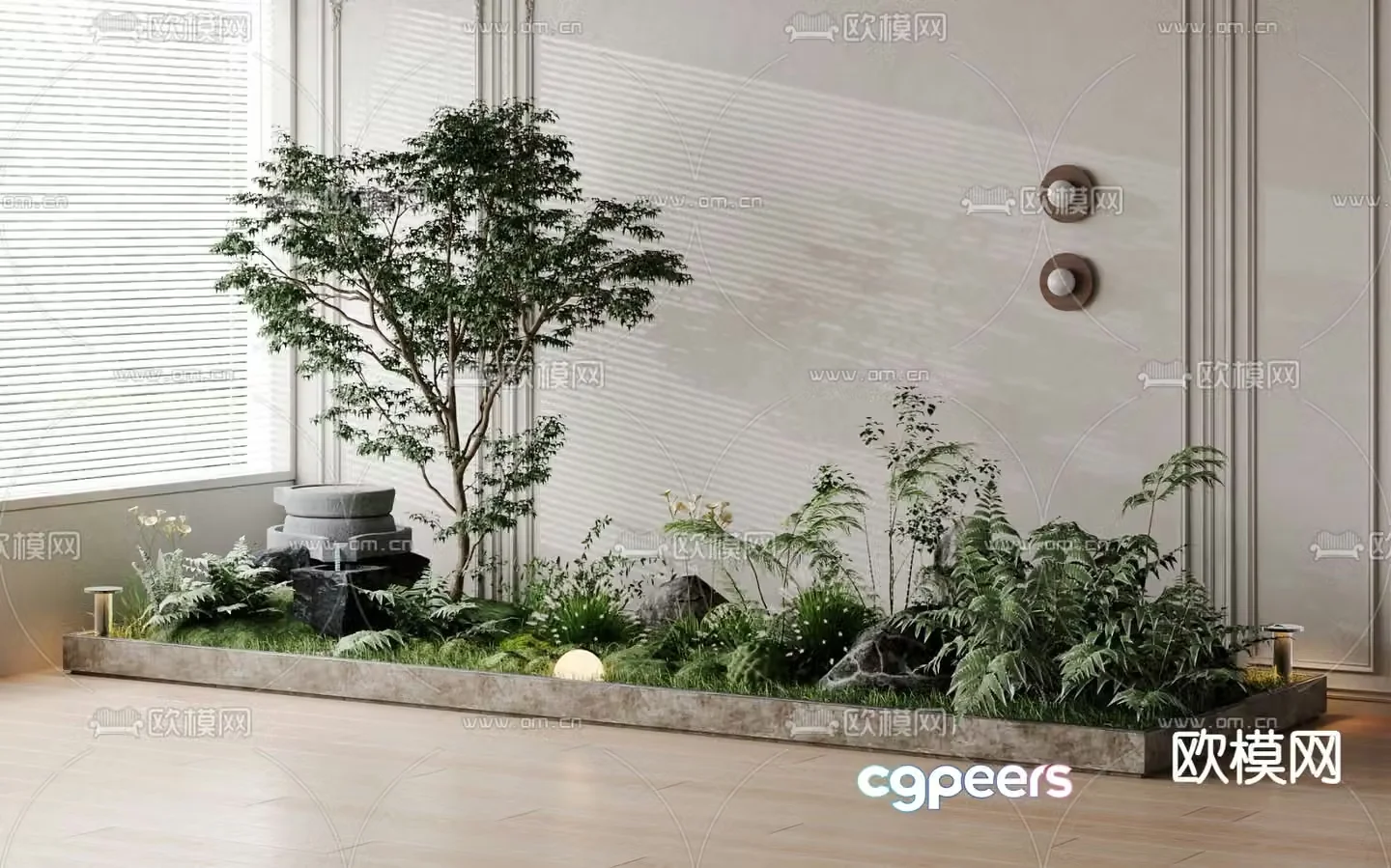 Plant pile indoor landscaping micro terrain 3d model