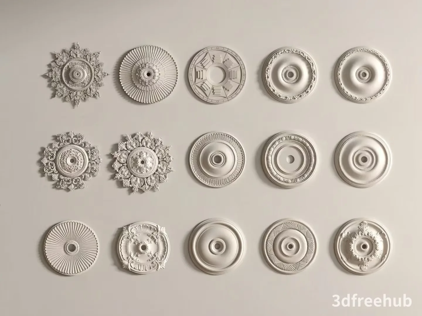 The Main Subject Is Decorative Ceiling Medallions 3D Model – 20943 – VRAY Render