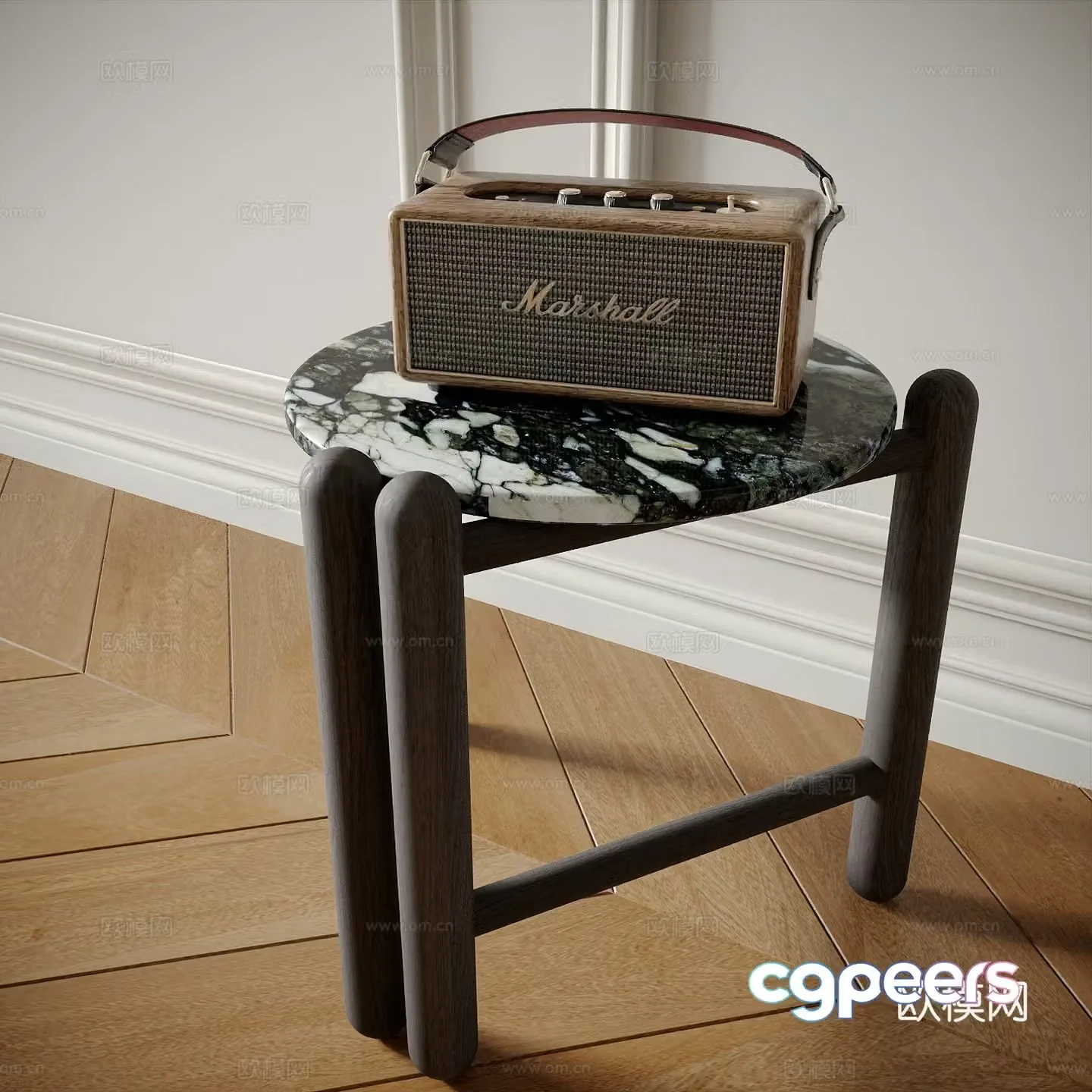 Retro side table Michelle retro speaker 3d model